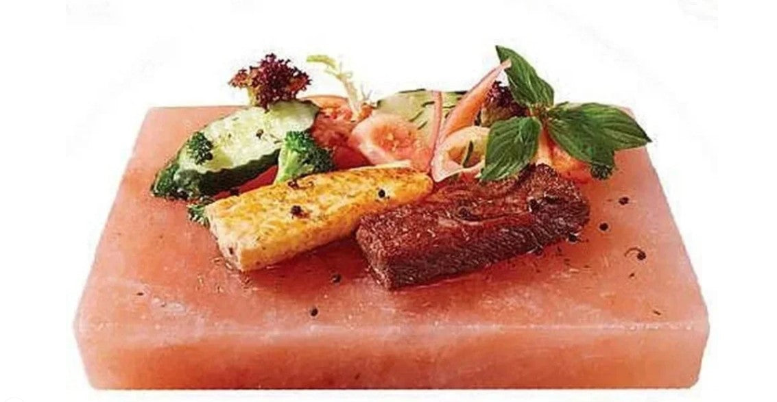 Himalayan Salt Plate Steel with Holder Set