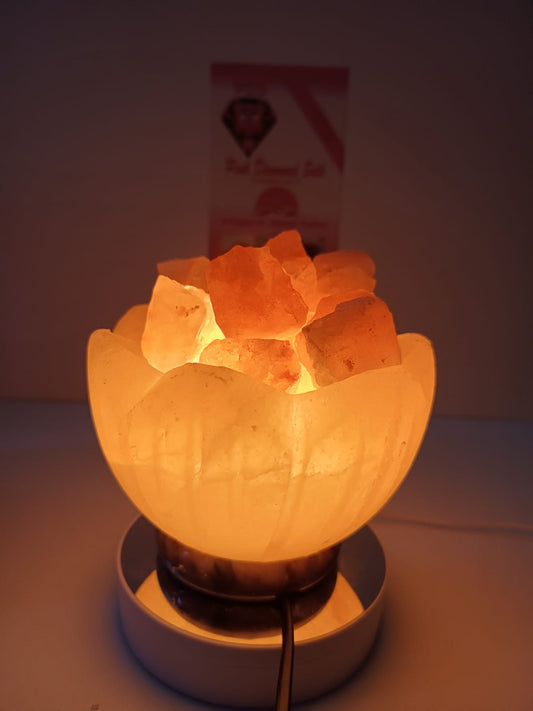 3-4 KG Himalayan Premium Petal Fire Bowl Salt Lamp 100% Authentic, Beautifully Hand Crafted Petal Fire Bowl Salt Lamp Comes with Complete Electric Fitting