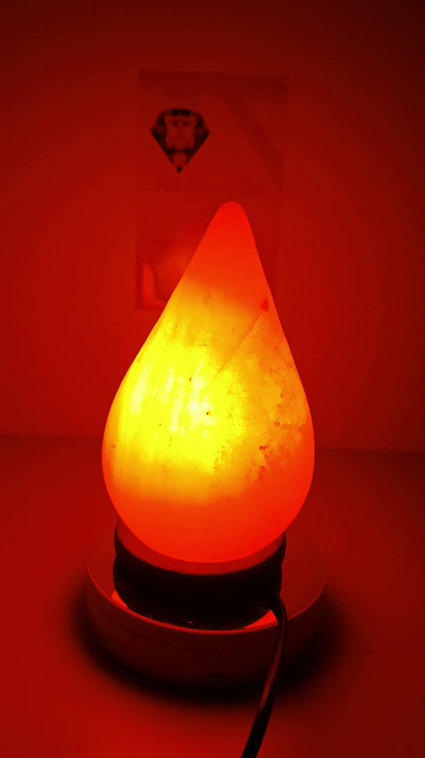 2-3 KG Premium Natural Red Teardrop Salt Lamp 100% Authentic, Handcrafted from The Foothills of The Himalayas Beautifully Hand Craft Teardrop Comes with Complete Electric Fitting