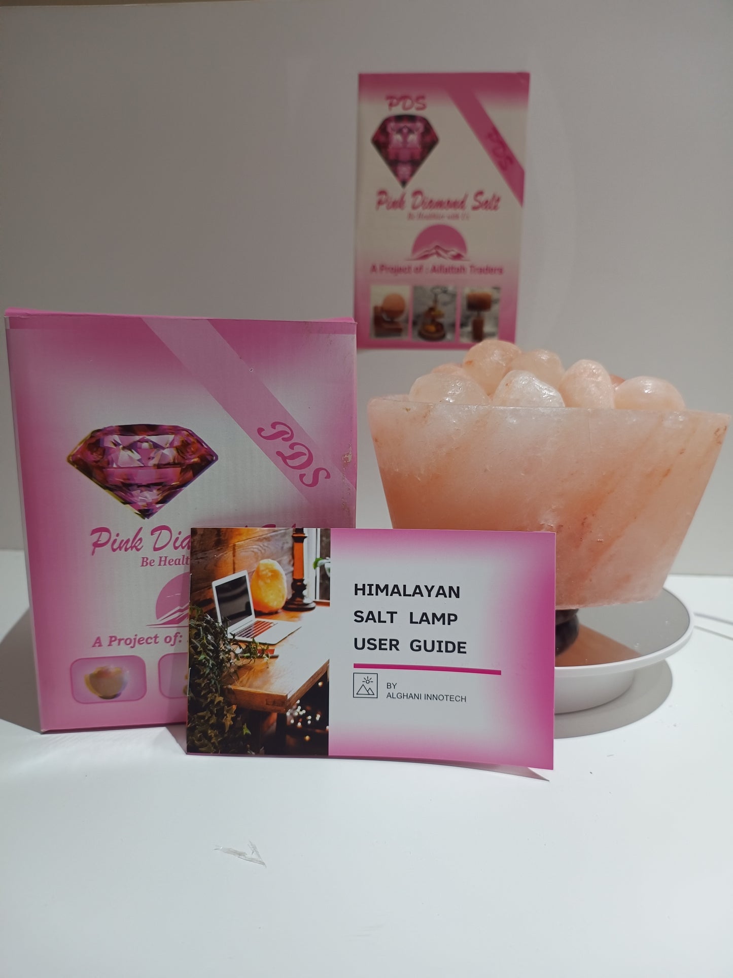 3-4 KG Himalayan Premium Heart Shaped Bowl Salt Lamp 100% Authentic, Beautifully Hand Crafted With Heart Shaped Chunks Comes with Complete Electric Fitting