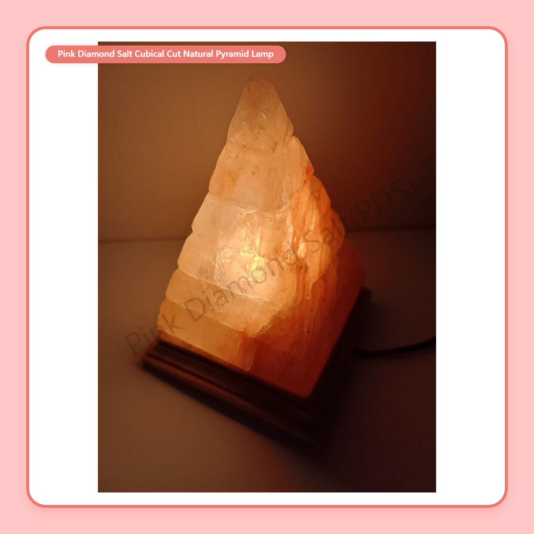 2-3 KG Premium Cubical Cut Pyramid Salt Lamp 100% Authentic, Handcrafted