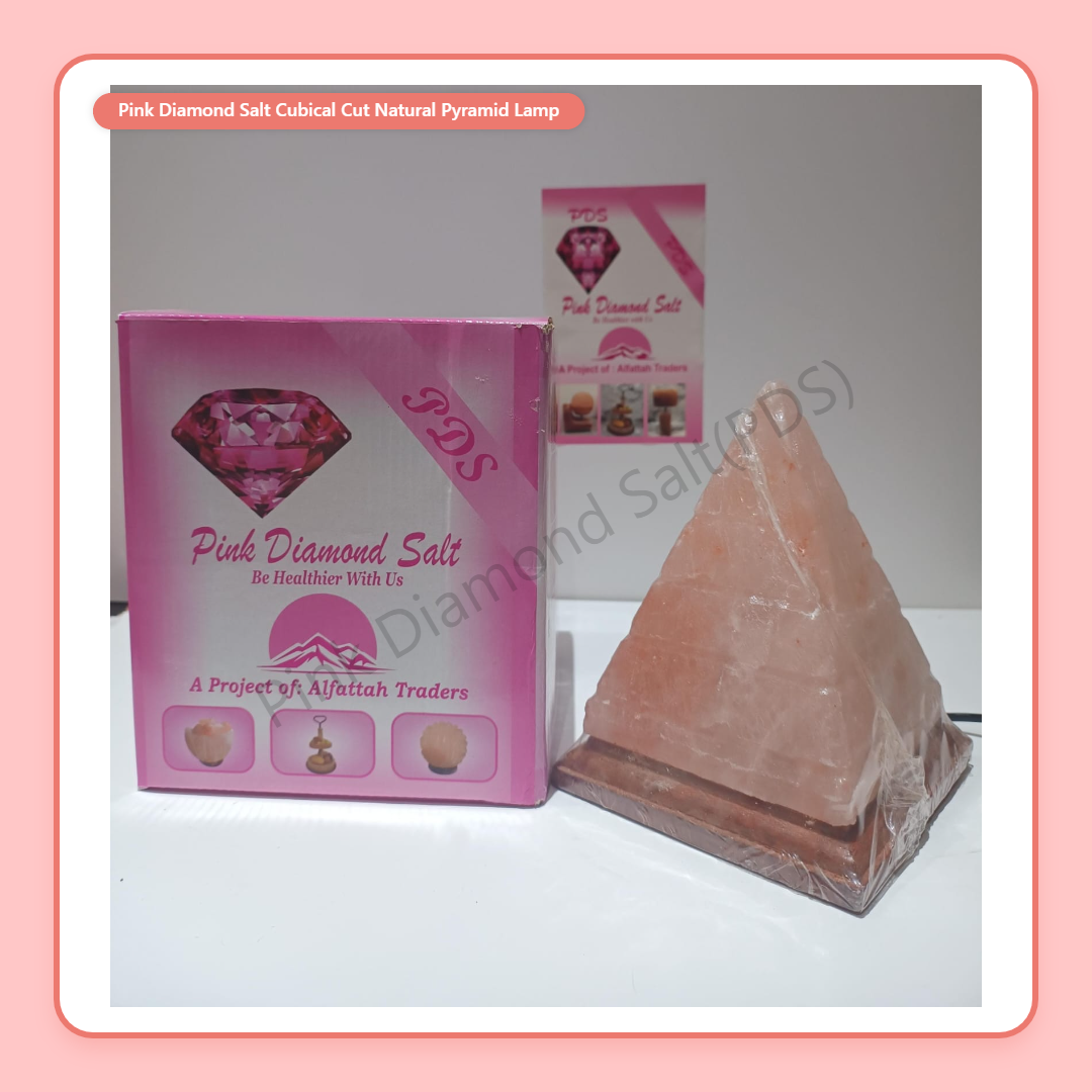 2-3 KG Premium Cubical Cut Pyramid Salt Lamp 100% Authentic, Handcrafted