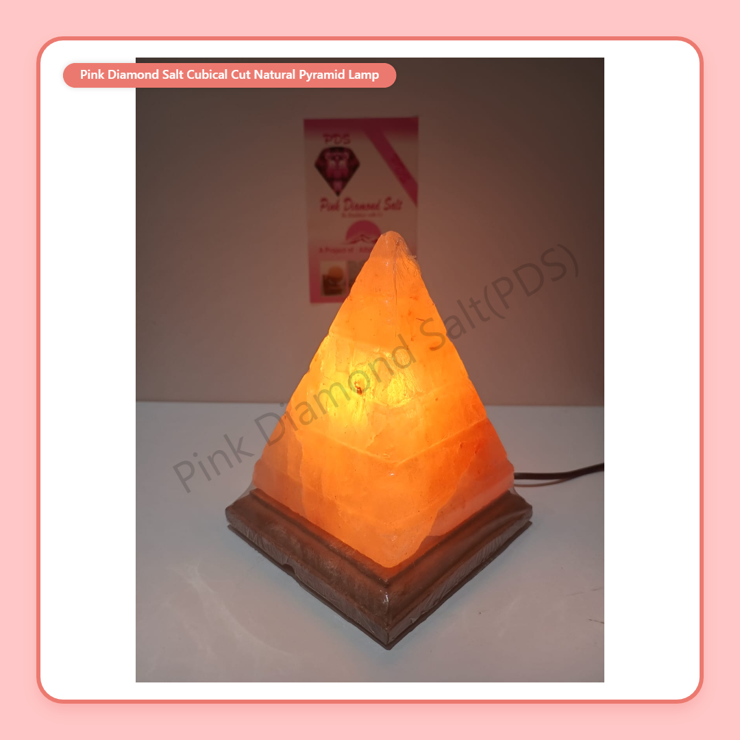 2-3 KG Premium Cubical Cut Pyramid Salt Lamp 100% Authentic, Handcrafted