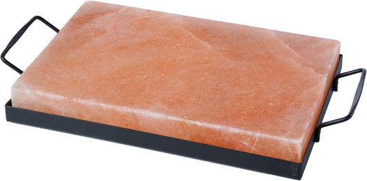Himalayan Salt Plate Steel with Holder Set