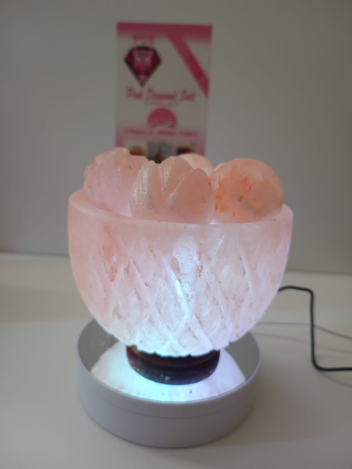 3-4 KG Himalayan Premium Multi Colour Pineappple Fire Bowl Salt Lamp 100% Authentic, Beautifully Hand Crafted Pineappple Fire Bowl Salt Lamp Comes with Complete