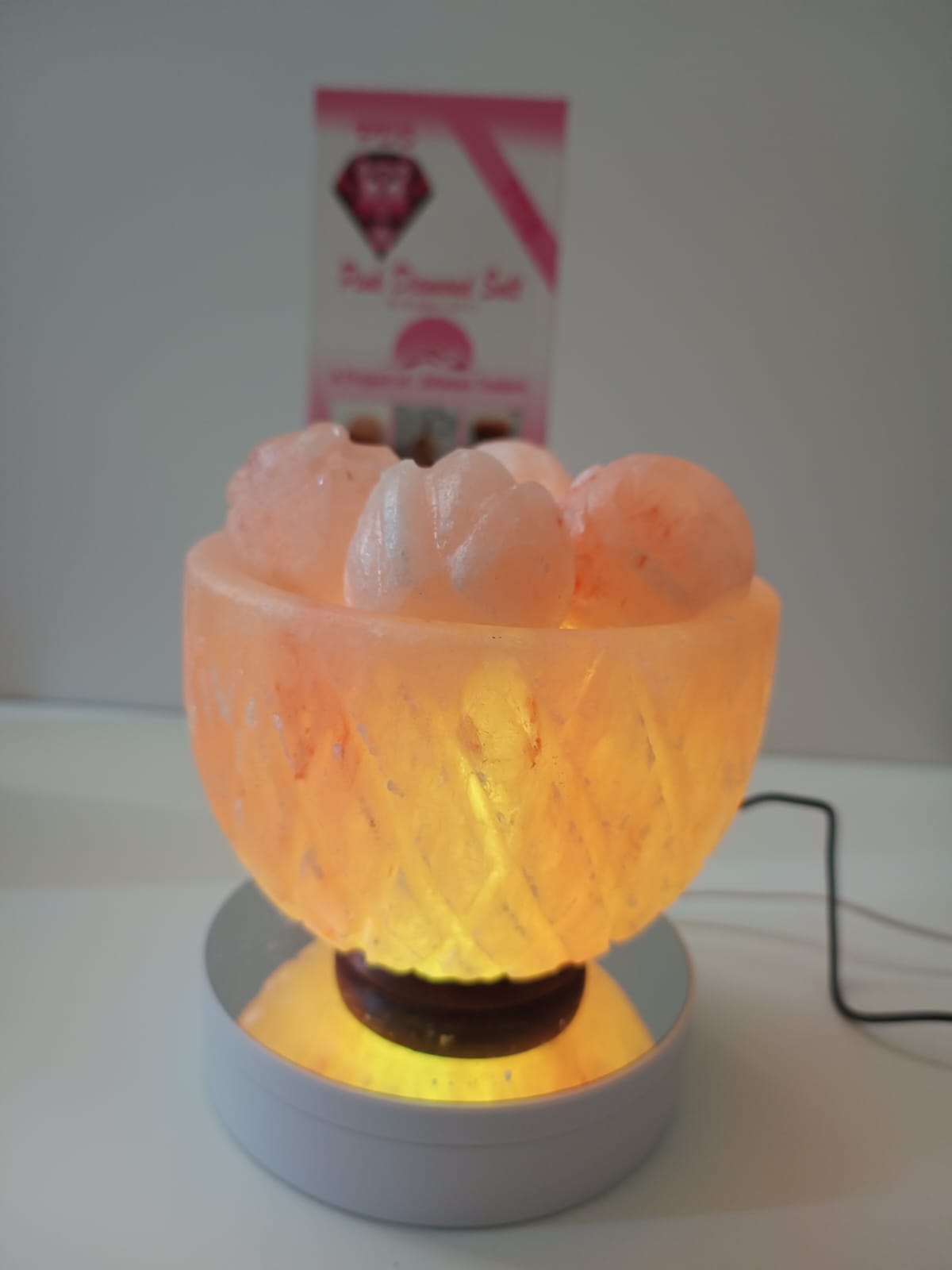 3-4 KG Himalayan Premium Multi Colour Pineappple Fire Bowl Salt Lamp 100% Authentic, Beautifully Hand Crafted Pineappple Fire Bowl Salt Lamp Comes with Complete