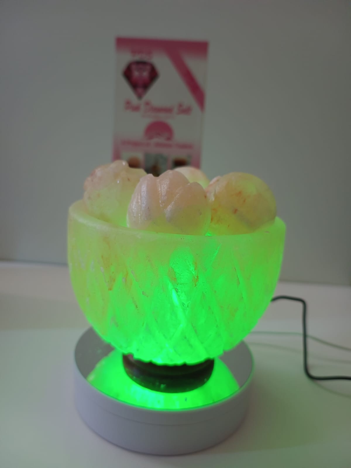 3-4 KG Himalayan Premium Multi Colour Pineappple Fire Bowl Salt Lamp 100% Authentic, Beautifully Hand Crafted Pineappple Fire Bowl Salt Lamp Comes with Complete