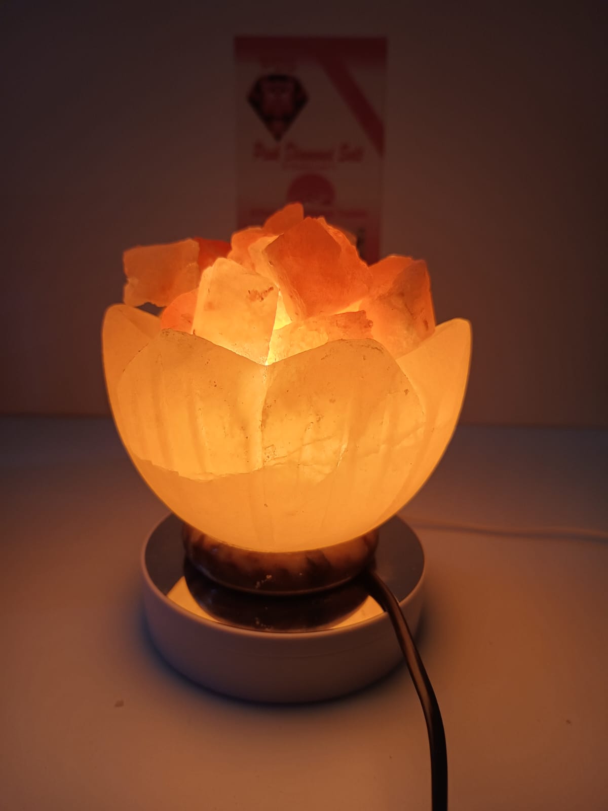 3-4 KG Himalayan Premium Petal Fire Bowl Salt Lamp 100% Authentic, Beautifully Hand Crafted Petal Fire Bowl Salt Lamp Comes with Complete Electric Fitting