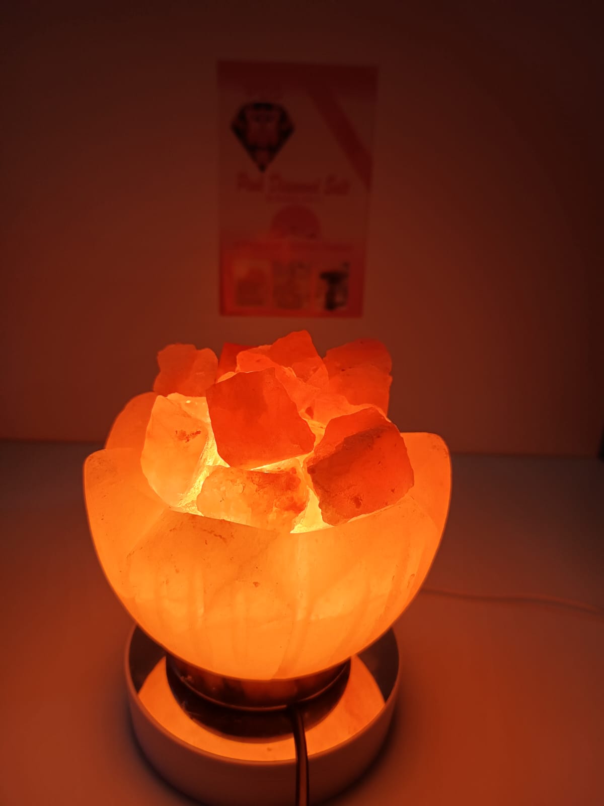 3-4 KG Himalayan Premium Petal Fire Bowl Salt Lamp 100% Authentic, Beautifully Hand Crafted Petal Fire Bowl Salt Lamp Comes with Complete Electric Fitting