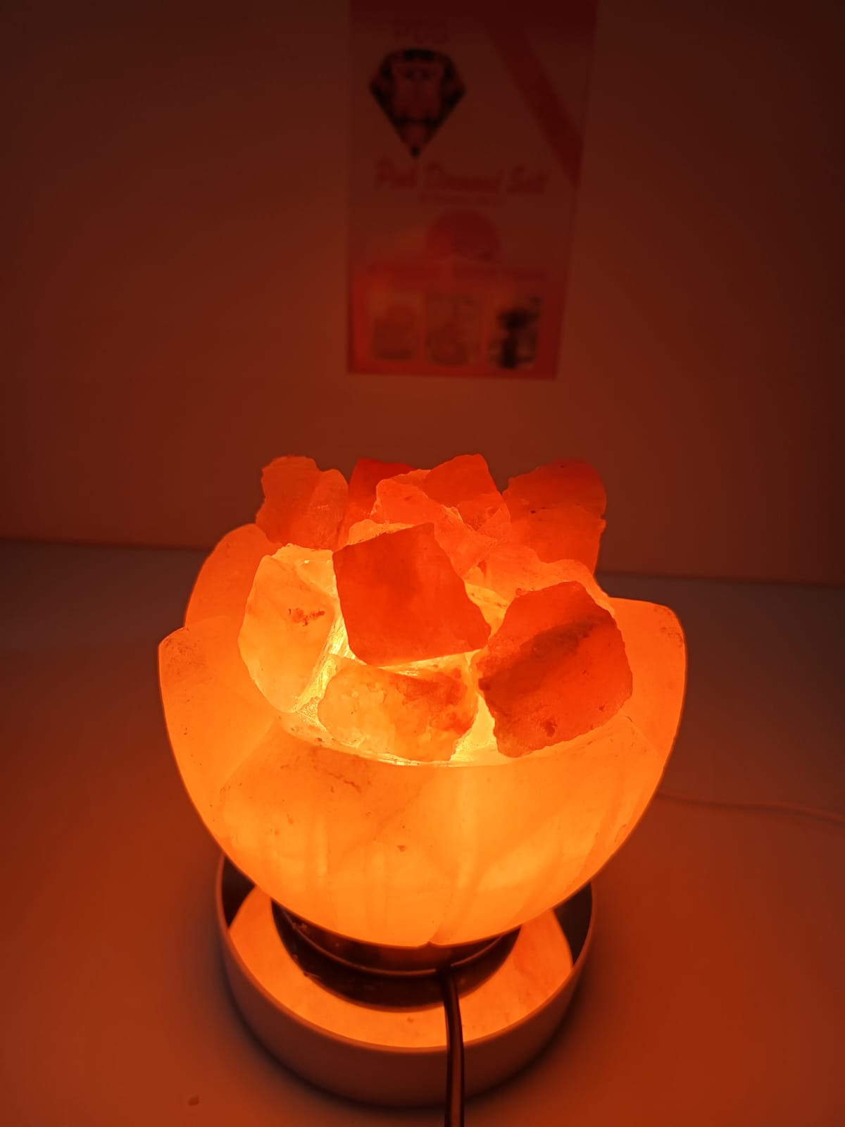 3-4 KG Himalayan Premium Petal Fire Bowl Salt Lamp 100% Authentic, Beautifully Hand Crafted Petal Fire Bowl Salt Lamp Comes with Complete Electric Fitting